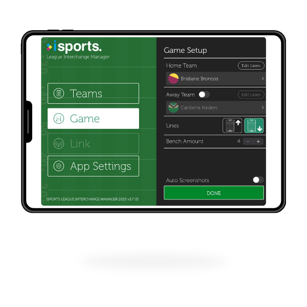 isports nrl interchange manager